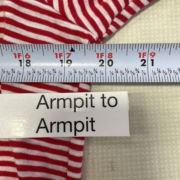 Spendid T-Shirt Long Sleeves Red White Stripes Button Back Size XXL - Picture 9 of 10